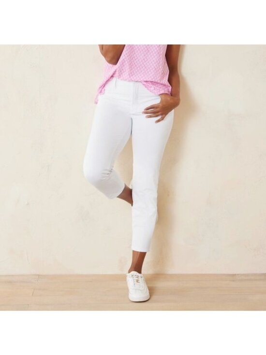 Tommy Bahama Pants - Tommy Bahama Womens Size 16 Island Zone Kira Cay White Stretch Ankle Pants NEW